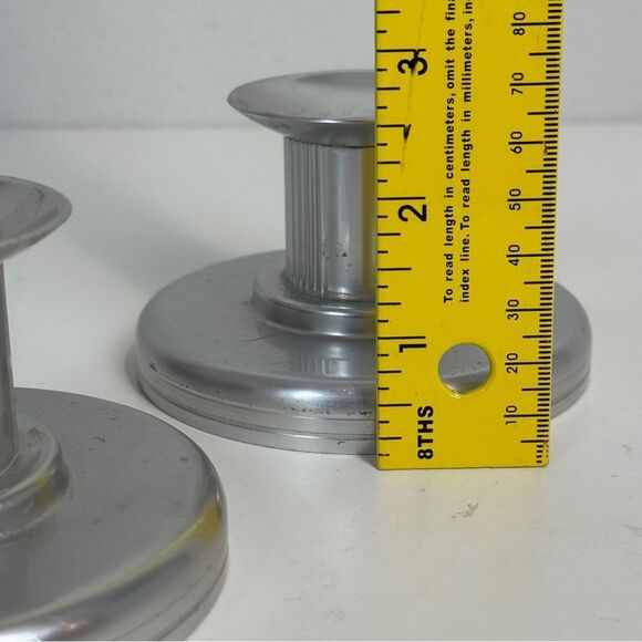 Vintage Kensington Aluminum Art Deco Candle Stick Holders 2.5x4” - Picture 6 of 7